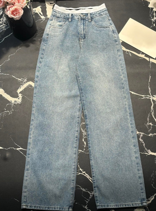 T588-853 High waisted, loose and wide leg new jeans