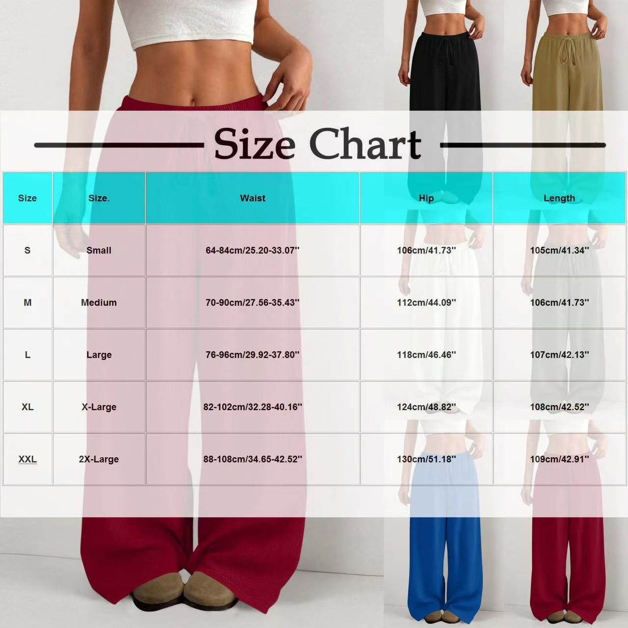 Drawstring tied solid color loose casual pants  E1269