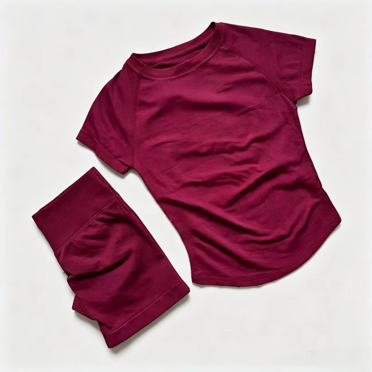 T588-1155 Breathable sports short sleeved shorts set, training exercise yoga fitness suit