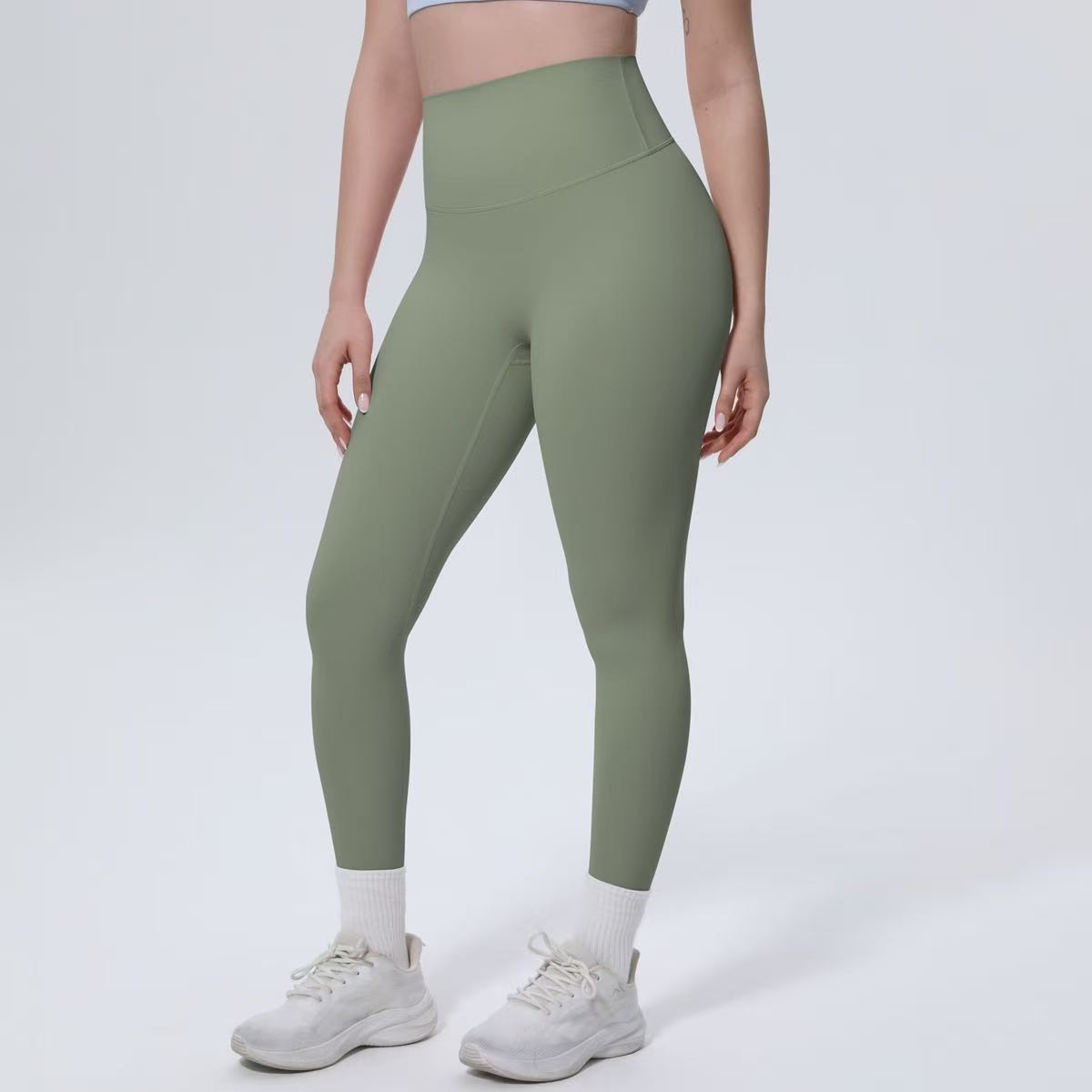 High waisted and hip lifting running fitness pants E1279