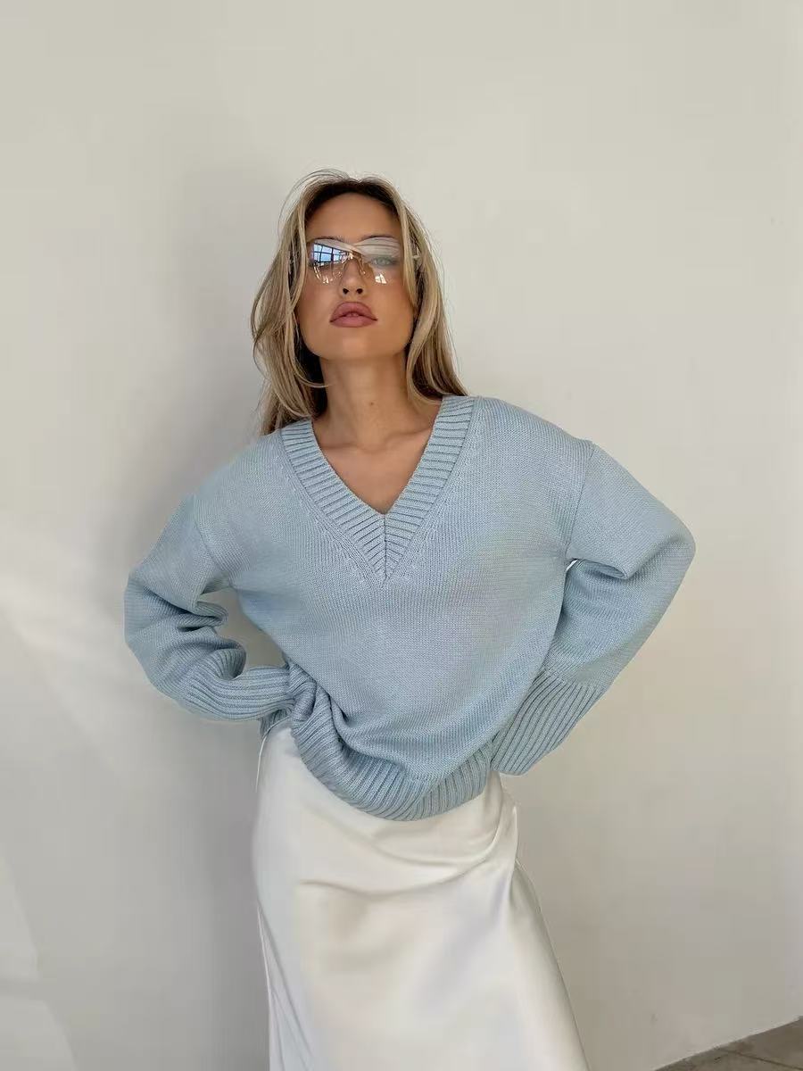T588-740   Fashion women's tops, colored sweaters, knitted for autumn and winter