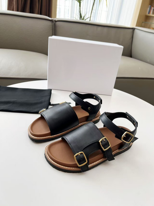 T588- 1198  Sandals retro versatile one button casual shoes