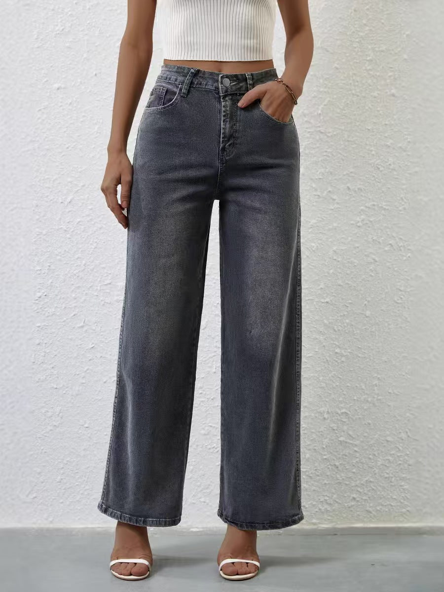 T588-746  High waisted loose casual women's jeans
