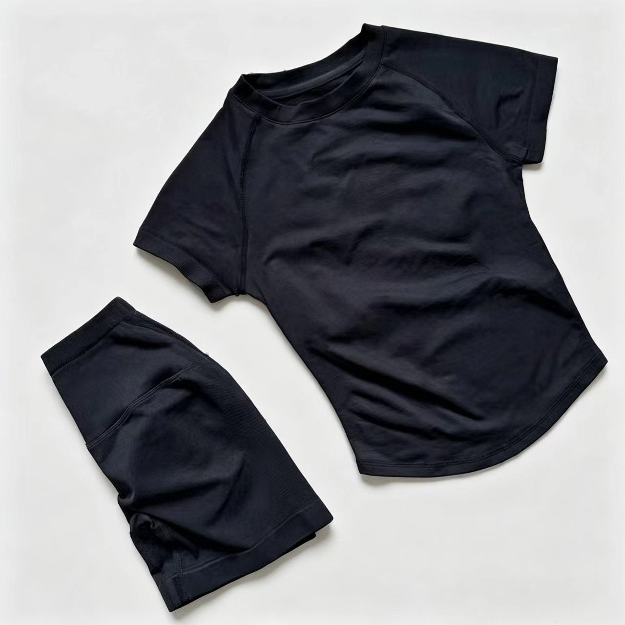 T588-1155 Breathable sports short sleeved shorts set, training exercise yoga fitness suit