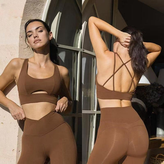 E117   Summer Tight Short Yoga Suit Sports Set