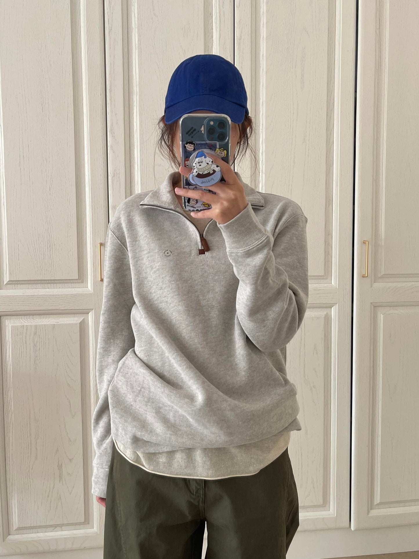 T588-783 Half zip pullover long sleeve