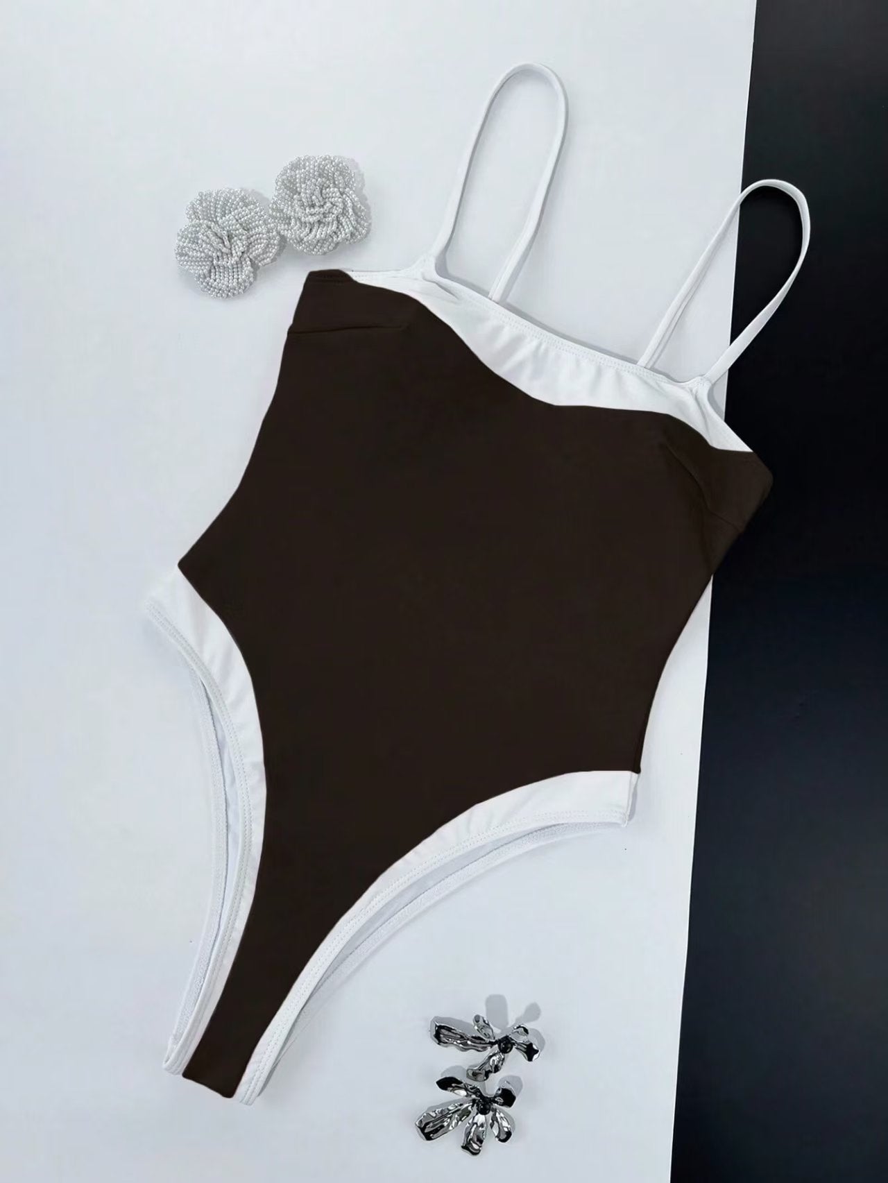 One piece swimsuit solid color beach   E1264