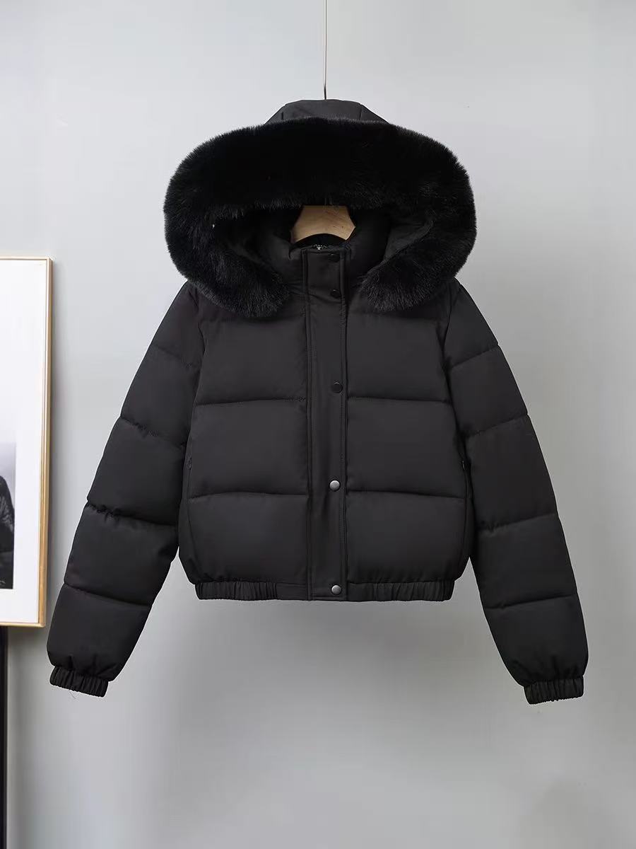 T588-737  Winter women's coat with fur collar for warmth