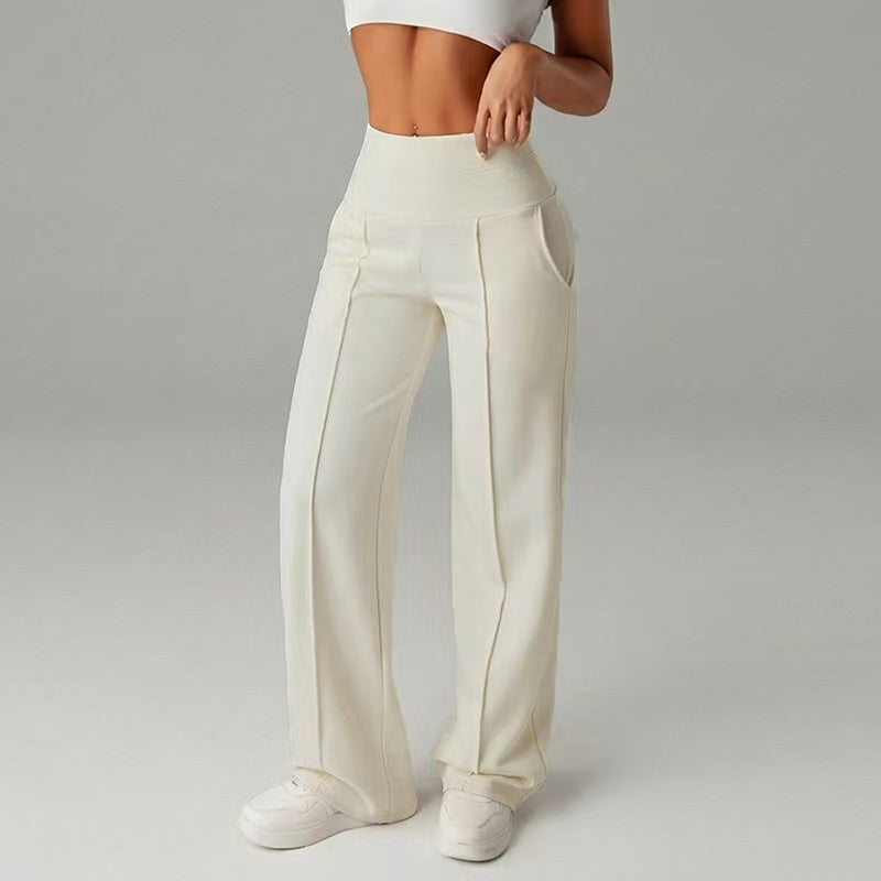Drawstring tied solid color casual pants  E1270
