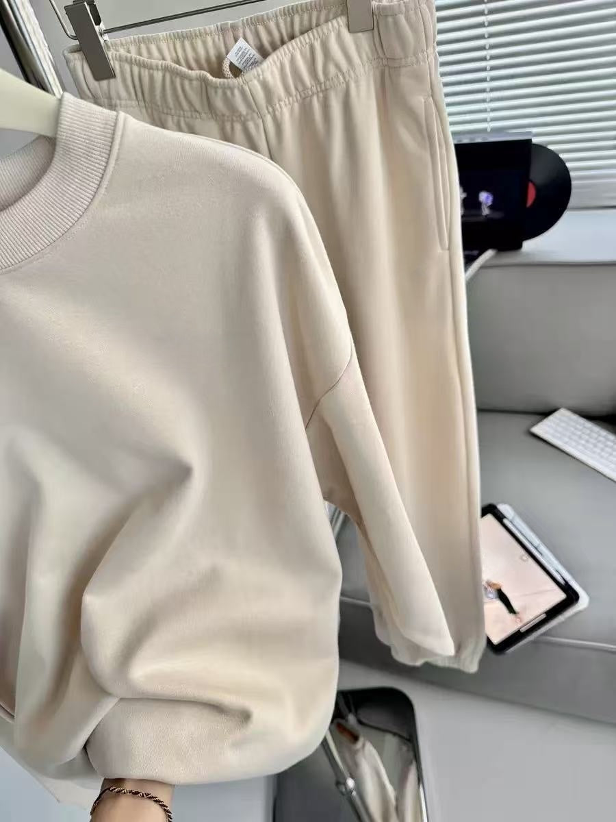T588-927  Ladies' loose casual outdoor hoodie set