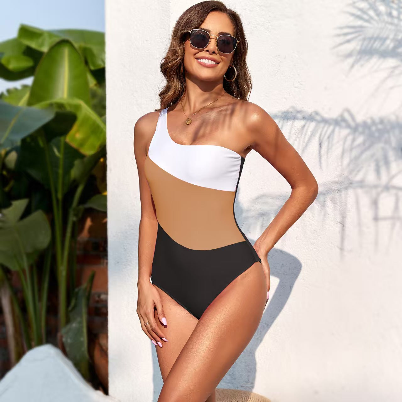 T588-997   Swimsuit splicing one-piece