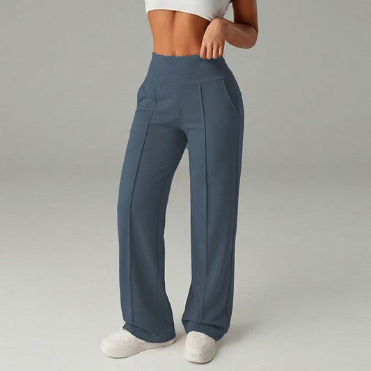 Drawstring tied solid color casual pants  E1270